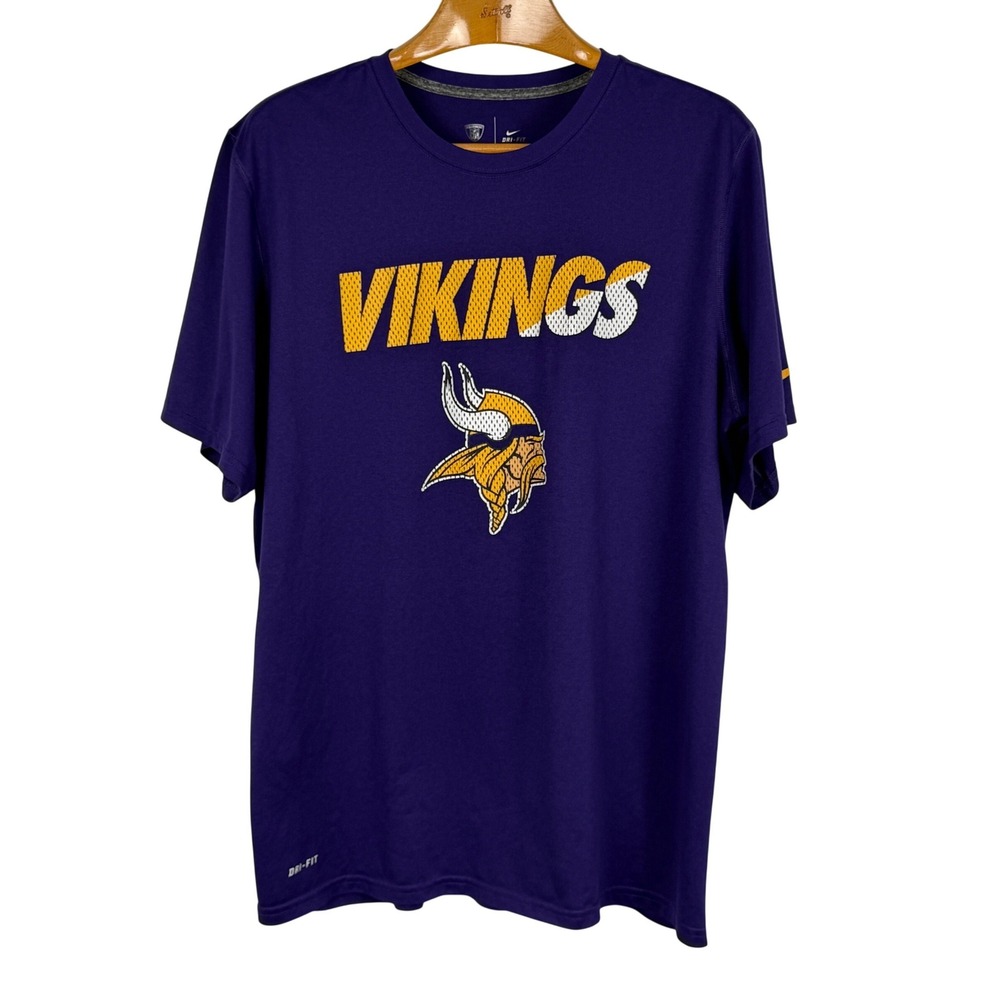 Nike Minnesota Vikings Shirt Men's XL Purple Dri-FIT NFL Football Graphic Tee